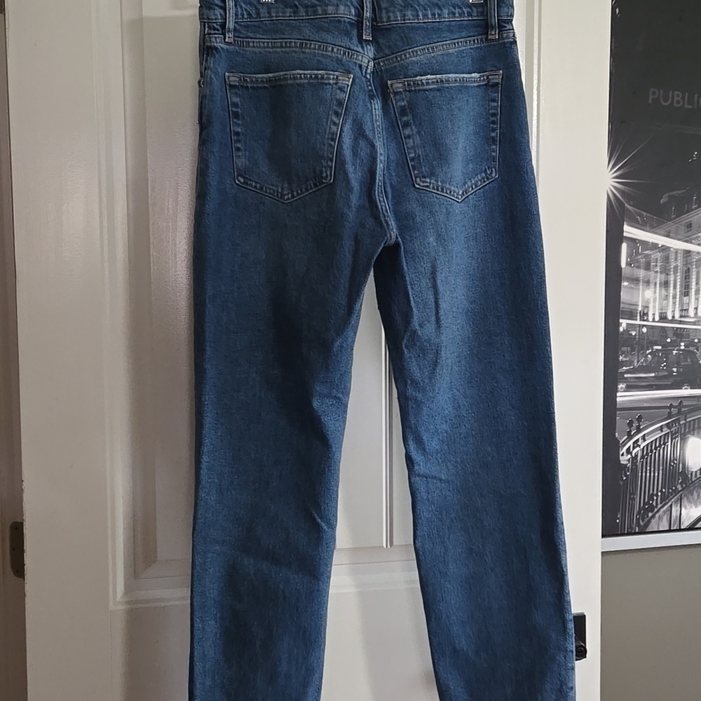 Zara Rhinestone High Waist Cropped Button Fly Womens Size 8 EUC - Picture 5 of 10